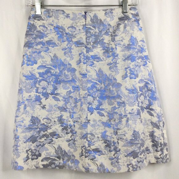 Ark & Co Skirt Womens Size Medium Purple Metallic Floral Tapestry A-Line Pleated - Picture 2 of 7